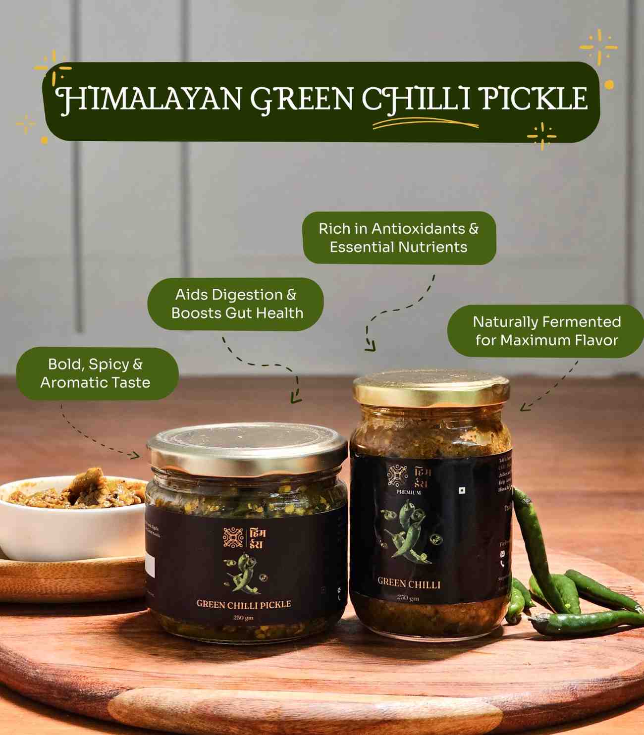Green Chilli Pickle - Pahari Mirch Ka Achar