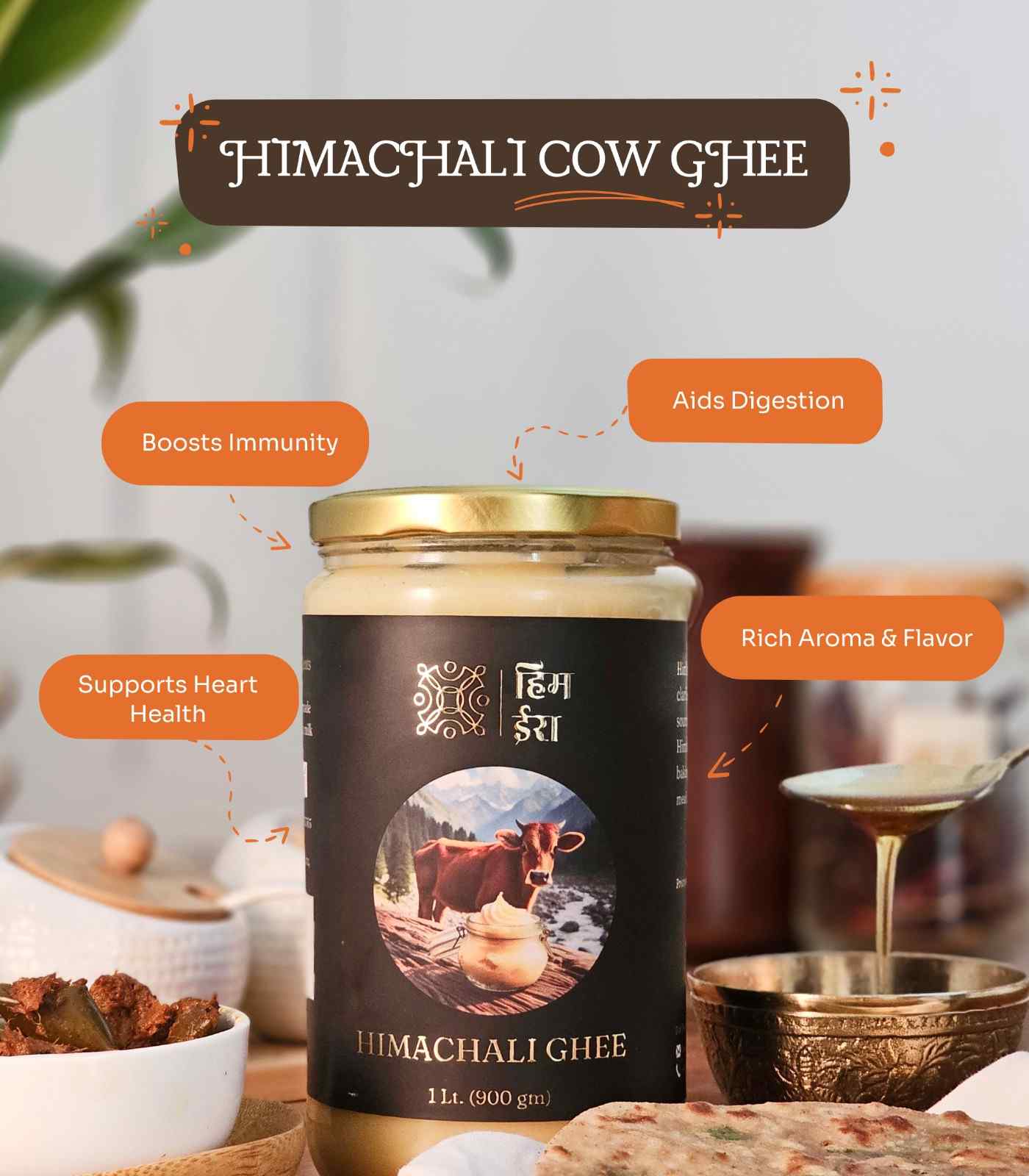 Himachali Cow Ghee – Pure Pahadi Gaay ka Desi Ghee